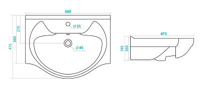 Раковина мебельная ASB-Mebel Сантек Байкал 65