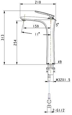 Смеситель Timo Helmi 4011/00-16F chrome/white для раковины