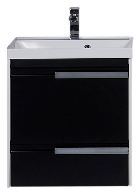 Тумба с раковиной Aquanet Тиволи 60 черная