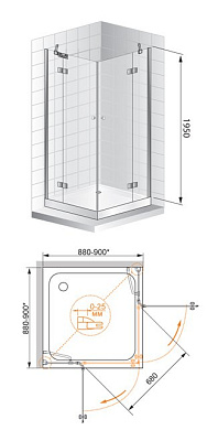 Душевой уголок Cezares Verona A2 120 P Cr