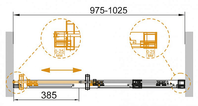 Душевая дверь в нишу Cezares Duet Soft BF 1 100 C Cr L