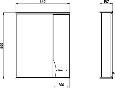 Зеркало-шкаф ASB-Mebel Альфа 65 R