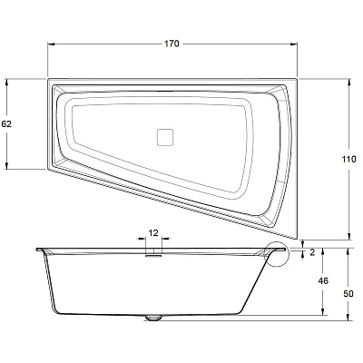 Акриловая ванна Riho Still Smart Elite 170x110 L
