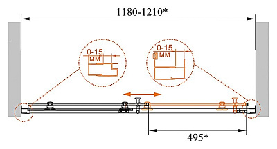 Душевая дверь в нишу Cezares Eco O BF 1 120 P Cr