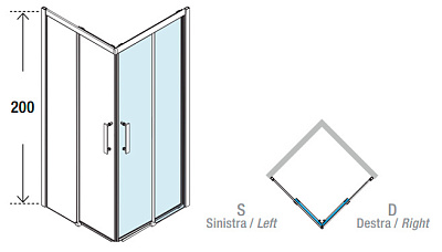 Душевой уголок Novellini Rose Rosse A 90x80 R