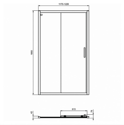 Душевая дверь Ideal Standard Connect 2 120 K9277V3