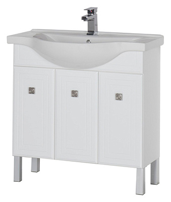 Тумба с раковиной Aquanet Стайл 85 с дверками