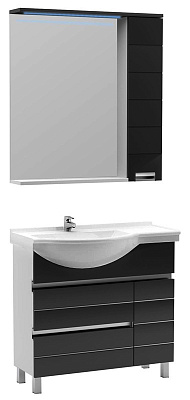 Тумба с раковиной Aquanet Доминика 90 черная L