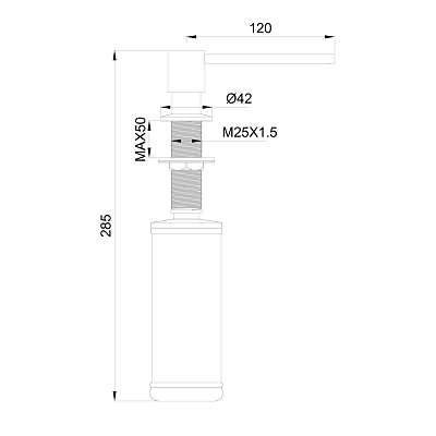Дозатор мыла WONZON & WOGHAND, Черный матовый WW-88SD02-MB