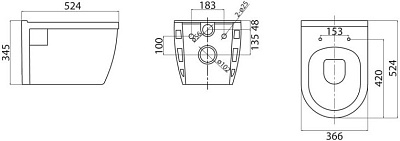 Чаша для унитаза подвесного BelBagno Loto BB070CHR