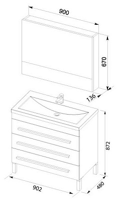 Мебель для ванной Aquanet Верона 90 белая