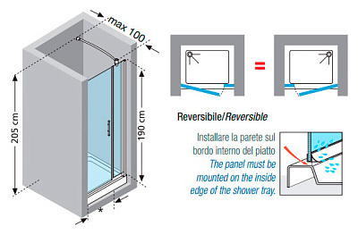Душевая дверь в нишу Novellini Young G+F in line YOUNGGF120-2K