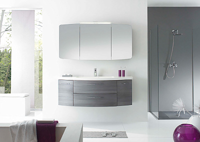 Тумба с раковиной Pelipal Cassca 140 графит структура