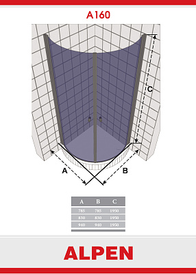 Душевая шторка ALPEN A160-100