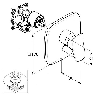 Смеситель Kludi Ambienta 536500575 для ванны с душем