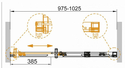 Душевая дверь в нишу Cezares Duet Soft BF 1 100 C Cr