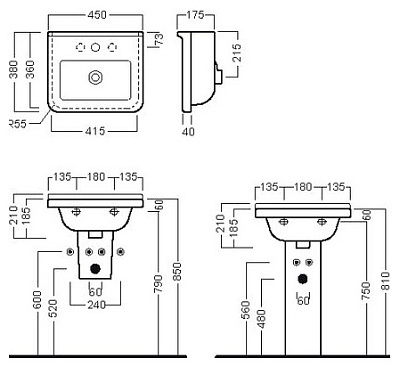 Рукомойник Hatria Erika Pro (45 см)