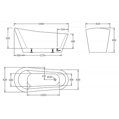 Акриловая ванна BELBAGNO 180x82