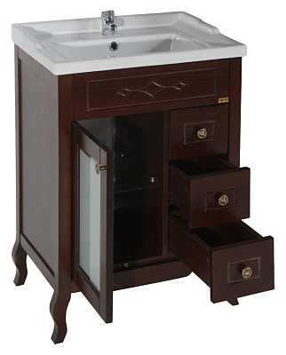 Мебель для ванной ASB-Mebel Флоренция Квадро 60 Массив ясеня бук тироль витраж