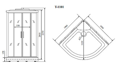 Душевая кабина Timo Standard T-1101
