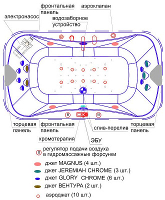Акриловая ванна Радомир Лион chrome