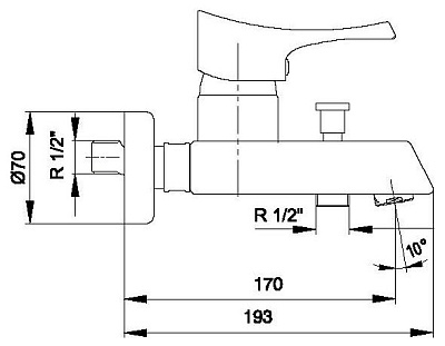 Смеситель E.C.A. Lotus 102102347 для ванны с душем