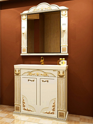 Зеркало Misty Барокко 100 бежевое патина