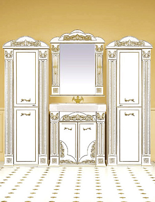 Зеркало Misty Барокко 80 белое патина