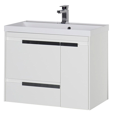 Тумба с раковиной Aquanet Тиволи 80 белая