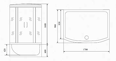 Душевая кабина Timo Lux T-7770 new