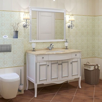 Тумба с раковиной Timo Aura 120 M-VR bianco/silver