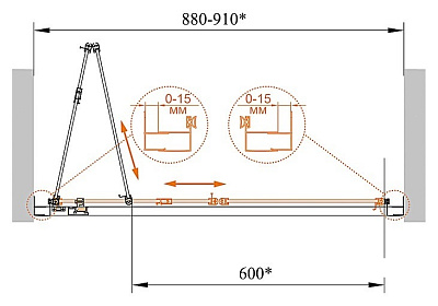Душевая дверь в нишу Cezares Eco O BS 90 C Cr