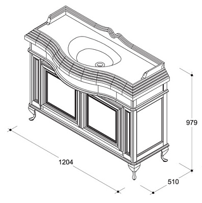 Тумба с раковиной Caprigo Фреско 120 BIANCO Alluminio