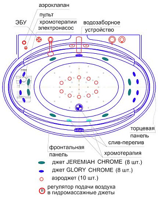 Акриловая ванна Радомир Лагуна chrome