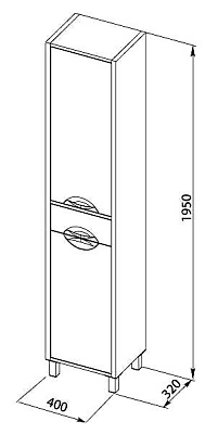 Шкаф-пенал Aquanet Гретта венге