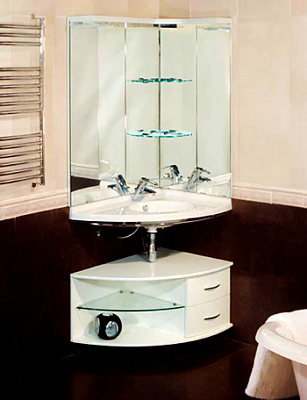 Мебель для ванной De Aqua Трио белый R фурнитура хром