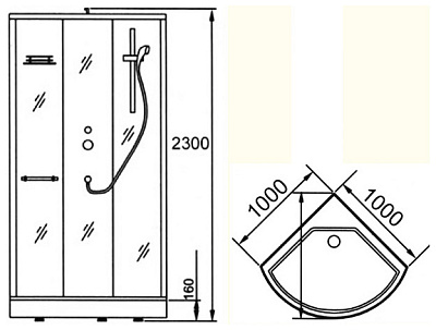 Душевая кабина Eago DZ951 F8 белое стекло