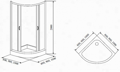 Душевой уголок Timo Fabric Glass TL-8001