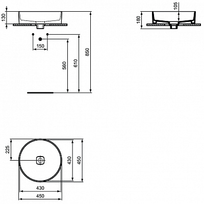 Раковина Ideal Standard Strada II Round Vessel 45 T295901