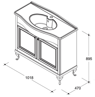 Тумба с раковиной Caprigo Порто 100 NOCE SCURO