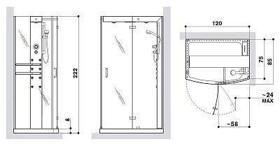 Душевая кабина Jacuzzi Mynima 120TT DX