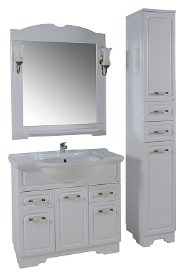 Мебель для ванной ASB-Mebel Астра нсв декор 85 белая