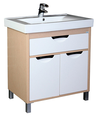 Тумба с раковиной Aquanet Гретта 75 светлый дуб