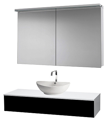 Тумба с раковиной Dreja Top S 120 черный глянец