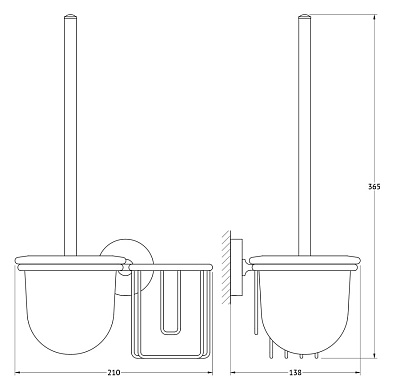 Держатель освежителя воздуха Ellux Elegance ELE 072 с ершиком