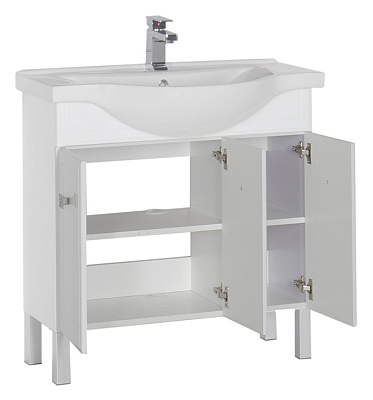 Тумба с раковиной Aquanet Стайл 85 с дверками