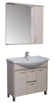 Тумба с раковиной Aquanet Донна 100 беленый дуб