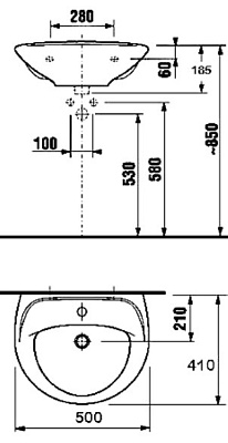 Раковина Jika Lyra 50 1427.0