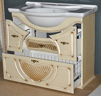 Тумба с раковиной Атолл Тулуза золото