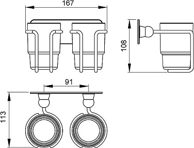 Стакан для зубных щеток двойной Timo Nelson 150032/00 хром